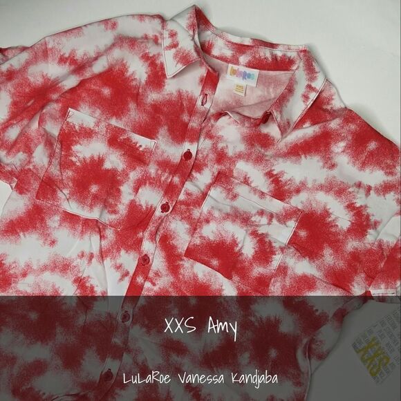 LuLaRoe Amy button top XXS tie dye NEW - Picture 1 of 1
